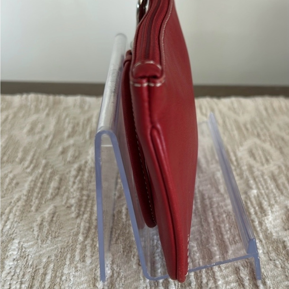 Coach Cherry Red Leather Wristlet - Picture 4 of 8
